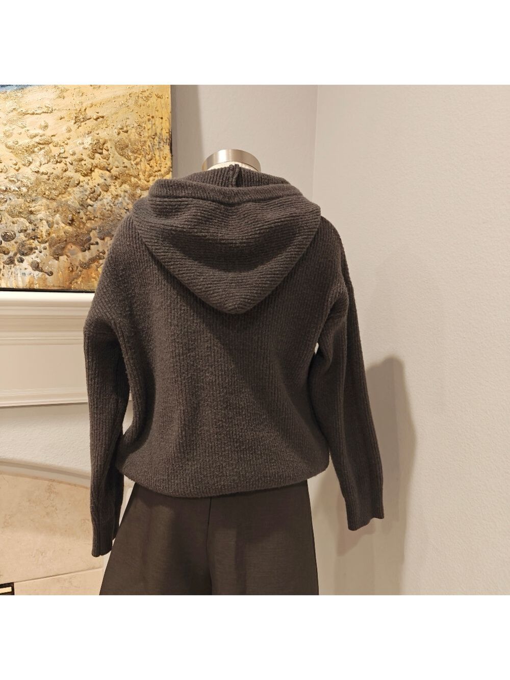 Cozy Dark Gray Knit Hoodie